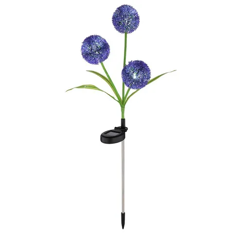 GLOBO LIGHTING LED Solarleuchte, LED-Leuchtmittel fest verbaut, Neutralweiß, Außenleuchte Solarlampe Gartendeko LED Pusteblume Edelstahl Lila