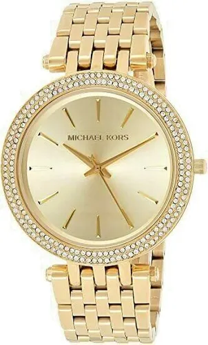 Michael Kors Damen Quartz Armbanduhr MK3191 - 39mm Gehäuse, champagnerfarbenes Zifferblatt und luxuriöses Goldarmband, stilvoll und elegant für jeden Anlass