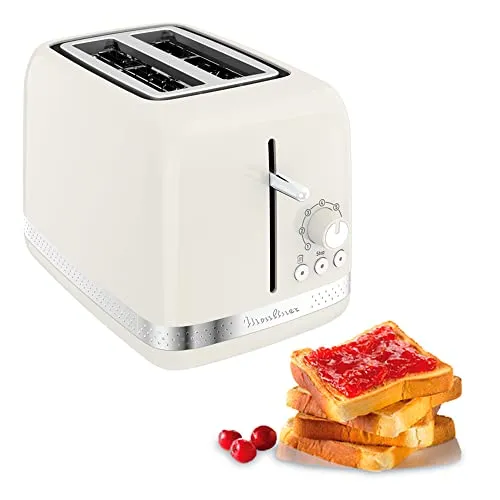 Moulinex Broodrooster Soleil LT300A10 - Elfenbein Toaster, mit herausnehmbarer Krümelschublade und verstellbarer Rindenfarbe für perfekten Toastgenuss