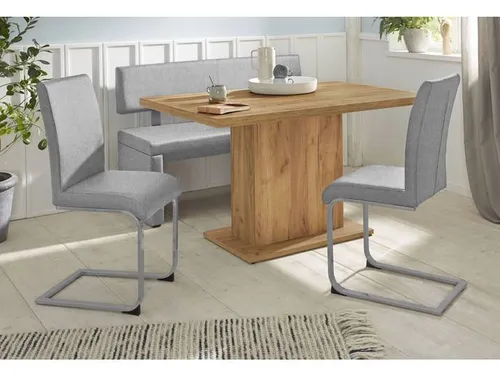Sitzbank OTTO HOME Charissa , grau (hellgrau (capulet 4003), hellgrau (capulet 4003)), B:160cm H:90cm T:53cm, Holzwerkstoff, Massivholz, Sitzbänke, Essbank Sitzbank Polsterbank, mit Lehne, Breite 140, 160 oder 180 cm