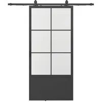 inova Loft Glasschiebetür 880 x 2035 mm - Komplettset mit Softclose - Glastüren & Schiebetüren im Loftstyle, aus 4 mm Klarglas mit robustem Stahlprofil, inkl. beidseitigem Softclose für sanftes Schließen und einfache Montage.