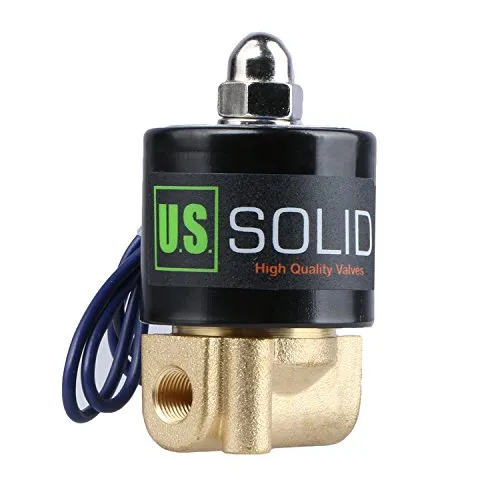 U.S. Solid 1/8" G 12 V DC Messing Magnetventil Direktgesteuert für Wasser Luft NC Brass Solenoid Valve