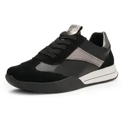 ara Damen Monza Sneaker Schwarz Graphit 42.5 EU Weit - Bequeme Sneaker mit High Soft Bamboo Wechselfußbett für optimalen Tragekomfort und Unterstützung im Alltag.