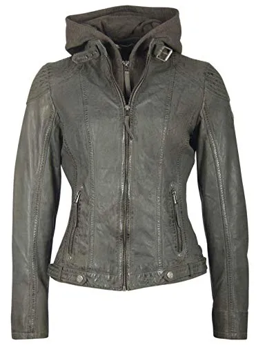 Gipsy by Mauritius Lederjacke Cacey - Damen Bikerjacke mit Kapuze - Funktionsjacken aus hochwertigem Lammnappa, mit herausnehmbarem Kapuzen-Einsatz für vielseitige Styles und perfekten Tragekomfort.