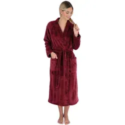 Wewo fashion Damenbademantel 5000 - Langer, kuschelig weicher Bademantel aus 100% Polyester mit Kimono-Kragen und Gürtel. Ideal für entspannte Stunden zu Hause. Kategorie: Bademäntel.