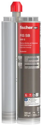 fischer Superbond-Mörtel FIS SB 585 S - Injektionsmörtel mit hoher Verbundspannung für optimierte Montage, geeignet für Temperaturen bis +150°C und sogar bei -15°C einsetzbar.