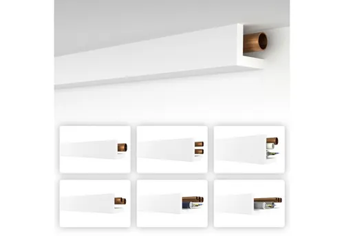 HEXIMO Winkelprofil HRA 1 (Rohrabdeckung weiß 1,7 meter Profile - XPS Abdeckleisten für Heizungsrohre, L-Profil Winkelprofile Kabelkanal Modell: HRA-1 - 54x66 mm (1,7 meter / Leiste)