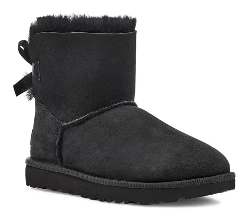 UGG Damen Mini Bailey Bow II Classic Boot, Schwarz, 40 EU - Wanderschuhe mit hochwertigem Sheepskin und Cow Suede, ideal für Komfort und Stil in der kalten Jahreszeit.