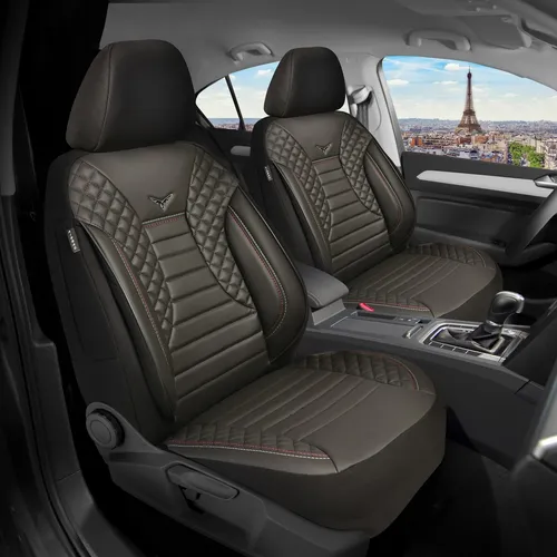 Maß Schonbezüge für Ford Fiesta 6 PS804 - Sitzbezug-Set für Fahrer und Beifahrer, atmungsaktiv und mit spezieller Airbag-Naht für optimale Sicherheit und einfachen Einbau.