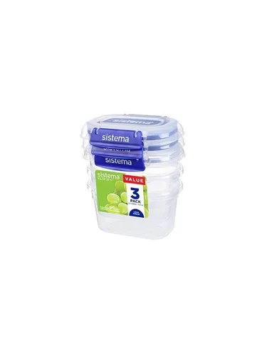 Sistema Lebensmittelbox 3er Set 2 Clips 400 ml