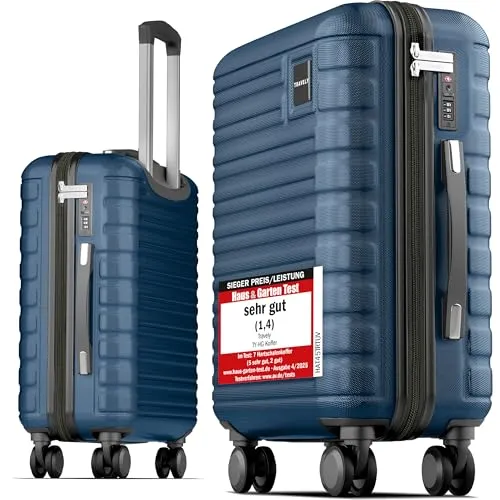 Travely Premium Handgepäck Koffer 55x40x20cm - 36L Trolley mit sanften Rollen und TSA Schloss, ideal für Ryanair, Lufthansa und Eurowings