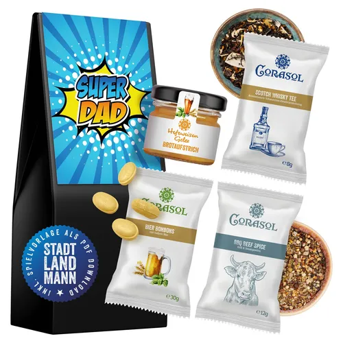 Corasol Feinkost Geschenkset Männermix - Superdad, 4-teilig (1 Set)