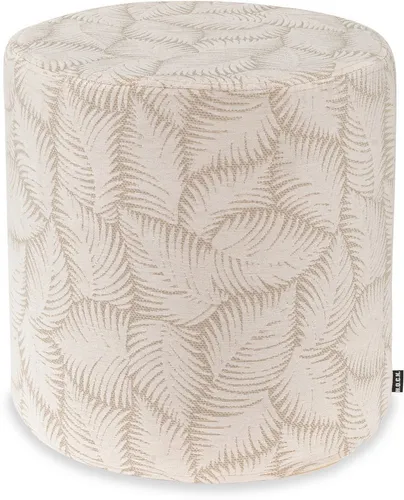 H.O.C.K. Sitzhocker H.O.C.K. Nelly Hocker rund Pouf ø45x45cm Blätter col. 0 weiß, Hocker, Barhocker & Sitzhocker, Schminktischhocker, Wohnzimmer Hocker