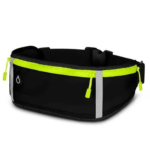 ONEFLOW Active Pro Laufgürtel für Nokia 235 4G (2024) Lauftasche mit 3 Fächern, Atmungsaktiv, Sport Handytasche zum Joggen, Handy Bauchtasche Wasserdicht, Running Belt, Schwarz