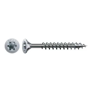 SPAX Universalschraube 6,0 x 70 mm - 200 Stück - Spanplattenschrauben mit WIROX-Oberfläche für 20x höheren Korrosionsschutz, ideal für Innen- und Außenbereich. Komfortables Arbeiten ohne Vorbohren dank 4CUT-Spitze und T-STAR plus.