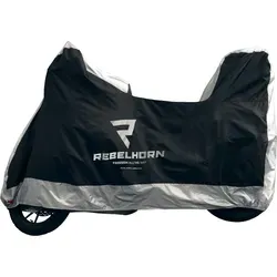 REBELHORN Cover II Top Box Motorradabdeckung - Motorradabdeckung aus strapazierfähigem Polyester, schützt vor Schmutz und Wetter, mit zwei Löchern für eine Anti-Diebstahl-Kette und figurbetonter Passform für optimalen Schutz.