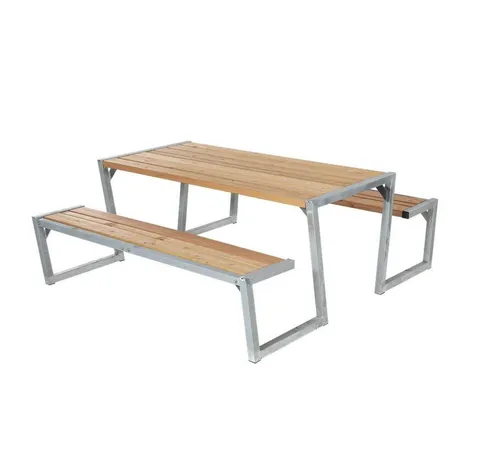 PLUS ZIGMA Kombimöbel 176 cm – Gartenbank und Tisch - Skandinavisches Design für Garten und Terrasse. Robuste ThermoWood®-Konstruktion vereint Langlebigkeit und Komfort. Ideal für gesellige Stunden im Freien.