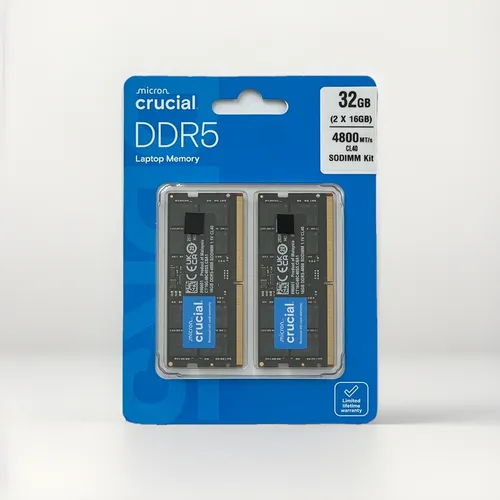 Crucial CT2K16G48C40S5 - 32 GB DDR5-RAM, 4800 MHz, SODIMM 262-pin, hohe Effizienz und verbesserte Stabilität mit On-Die ECC
