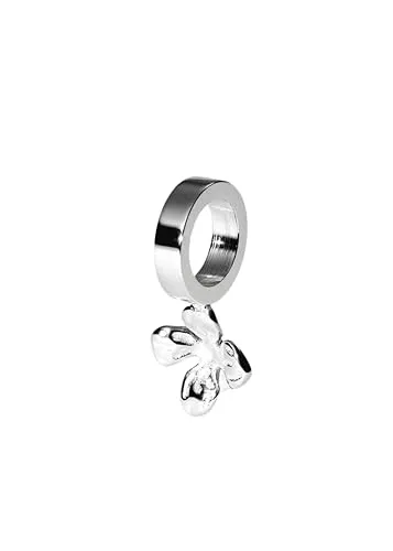 Purelei Birth Flower Charm – Februar Veilchen-Anhänger – 18K vergoldeter Edelstahl – Symbol für Treue, Bescheidenheit & spirituelle Weisheit – Schmuck für Armband & Kette - Silber
