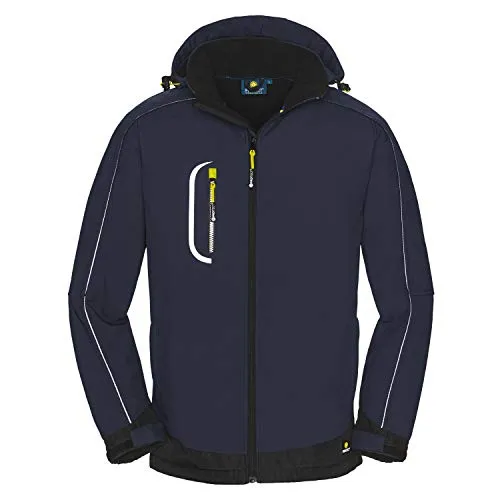 4PROTECT Herren Softshelljacke Montana blau Größe L - Arbeitsjacken mit winddichtem und wasserabweisendem Material, ideal für wechselhaftes Wetter und aktive Einsätze. Atmungsaktiv für hohen Tragekomfort bei Bewegung.