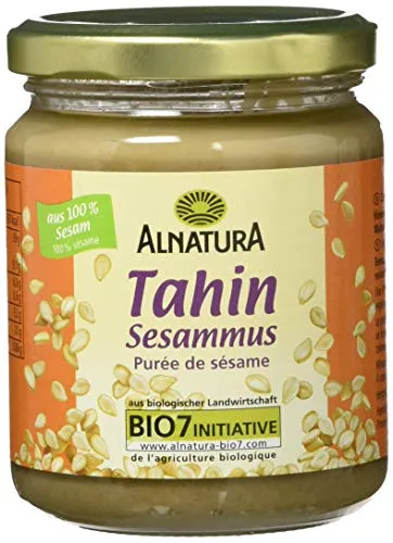 Alnatura Bio Tahin 250g – Reines Sesammus - Hochwertiges Tahin aus 100% Sesam, ohne Stabilisatoren. Ideal für vielfältige Rezepte und perfekt für die pflanzliche Küche. Einfach umrühren für eine cremige Konsistenz!