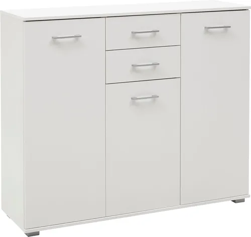 priess Hochkommode Lindau - Moderne Schubladenkommode - Schubladenkommode mit großzügigem Stauraum und extrastabilen Mittelwänden, ideal für Wohn- und Esszimmer. Pflegeleichtes Material und hochwertige Metallbügelgriffe sorgen für Langlebigkeit und Stil.