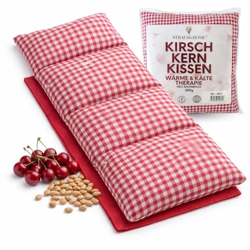 Strauss Home® Kirschkernkissen Gross - Wärmekissen für Nacken & Schulter - Wärmetherapie mit ergonomischem Kirschkernkissen, ideal zur Linderung von Verspannungen und Schmerzen. Stylisches Design, perfekt für Kinder und Erwachsene.