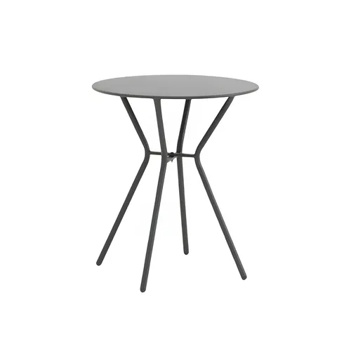 BURI Gartentisch Bistrotisch rund 70x60cm - Eleganter Balkon- und Terrassentisch - Kompakter Bistro Tisch in Schwarz, ideal für drinnen und draußen. Robust, wetterfest und pflegeleicht – perfekt für gemütliche Mahlzeiten und stilvolle Kaffeepausen!