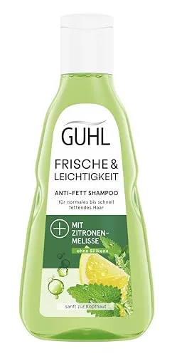 Guhl Frische & Leichtigkeit Anti-Fett Shampoo 250 ml - Shampoo für fettiges und normales Haar, mit 92% natürlichen Inhaltsstoffen und erfrischender Zitronenmelisse für langanhaltende Frische.