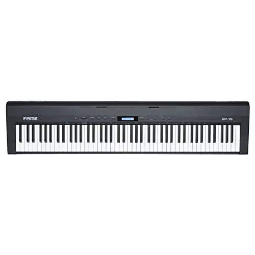 Fame SP-15, Modernes Stagepiano für Anfänger und Profis mit jeder Menge Sounds, einer gut spielbaren Klaviatur und kräftigen Lautsprechern
