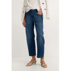 bugatti Damen Barrel Jeans mit Stretch und aufgesetzten Taschen - Trendige Barrel-Form aus hochwertiger Baumwoll-Stretch-Qualität. Praktische aufgesetzte Taschen und komfortabler Reißverschluss sorgen für besten Tragekomfort. Pflegeleicht bei 30° waschbar.