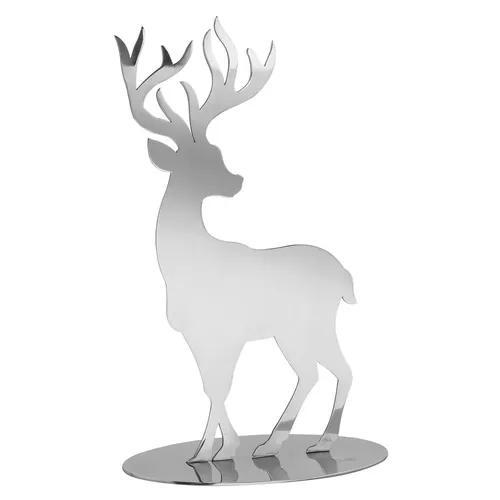 Fink Weihnachtsfigur Hirsch JASPER, Weihnachtsdeko Set (2 St) - Nussknacker - Hochwertige Edelstahlfiguren, die Lichter reflektieren und sich perfekt in jede Winterdekoration einfügen. Ideal für stimmungsvolle Arrangements auf Tischen, Regalen oder Fensterbänken.