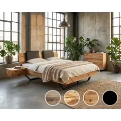 BlackWood »Dolce Vita II« Wildeiche Massivholzbett 200x220 cm / Wildeiche rustic / mit Kissen 2er-Set