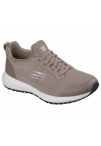 Skechers Squad SR Sneaker für Damen – Taupe, 38.5 EU - Bequemer Slip-On Sneaker mit rutschfester Sohle und Memory-Schaum Einlegesohle für optimalen Tragekomfort im Alltag.