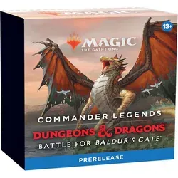 Magic: The Gathering Commander Legends: Battle for Baldurs Gate Prerelease Kit - Erlebe epische Magic-Duellen mit dem Commander Legends: Prerelease Kit! Enthält 3 Draft-Booster, eine seltene Foilkarte und mehr für spannende Multiplayer-Partien.