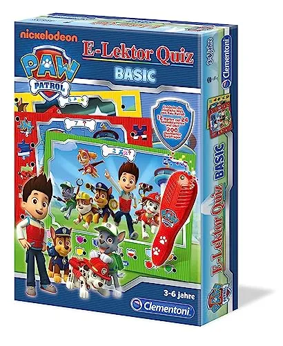 Clementoni 69368 E-Lektor Quiz Basic – Paw Patrol, Lernspiel mit mehr als 200 Fragen, Spielzeug für Kinder von 3-6 Jahren, geeignet für Kindergarten & Vorschule