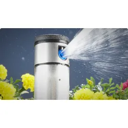 Hunter Getrieberegner Serie I-20 Ultra - Bewässerungssystem mit einstellbarem Voll- und Teilkreis, ideal für präzise Gartenbewässerung. Mit 8 Standarddüsen und 4 Flachstrahldüsen für individuelle Wurfweiten von 5,5 bis 14,3 m.