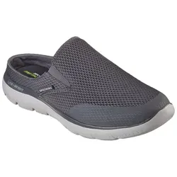 SKECHERS SUMMITS-VINDICATOR GRAU - Herren-Pantoletten mit bequemem Tragegefühl, Obermaterial aus Funktionsmesh und gepolsterter Memory Foam Komfort-Einlegesohle für optimalen Komfort.
