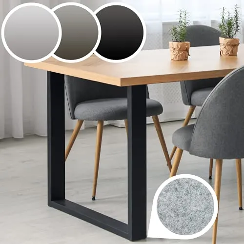Tischgestell - 2er Set aus Stahl in Schwarz, Grau oder Industrial - Möbelfüße aus hochwertigem Stahl mit hoher Tragfähigkeit bis 300 kg, ideal für Esstische, Couchtische und Schreibtische. Einfach zu montieren und in modernem Design erhältlich.