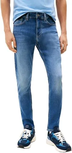 Tommy Jeans Austin Slim Tprd Dh0235 - Herren Denim Hose, 33W/30L - Jeans für Herren im Slim Tapered Fit, ideal für Büro und Alltag, mit hohem Tragekomfort und schickem Design. Der 5-Pocket-Style und der Stretchanteil sorgen für perfekte Passform und Bewegungsfreiheit.