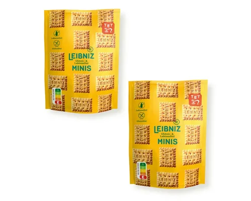 LEIBNIZ Kekse, Leibniz MINIS gluten und laktosefrei leckere Butterkekse 100g 2er Pack