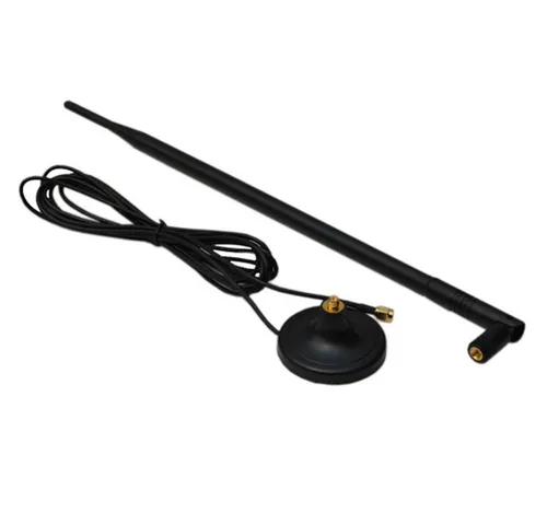Bolwins O01 18dB WLAN Antenne Set Signalverstärker Verlängerungskabel Standfuß Netzwerkkabel, RP-SMA Stecker (vergoldet, Reverse SMA), RP-SMA Buchse (300 cm), Hochleistungs-WLAN-Antenne mit 18 dBi Signalverstärkung