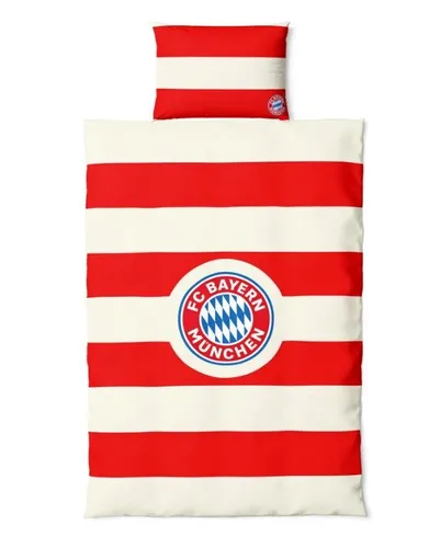 Original FCB FC Bayern München Baby Bettwäsche rot/weiß - Fußball-Fanshop: Hochwertige Bettwäsche für kleine Bayern-Fans, sorgt für süße Träume im FCB-Design.