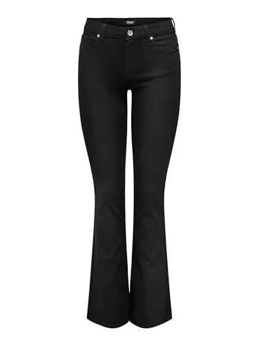 Bootcut-Jeans ONLY "ONLBLUSH MID FLARED DNM REA2343 NOOS" - Damen, Schwarz, Gr. XS (34) - Modische Bootcut-Jeans von ONLY, ideal für vielseitige Outfits. Hergestellt aus belastbarem Denim, bietet sie eine perfekte Passform und hohen Tragekomfort.