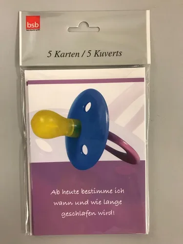Geburt – Baby  - Geburtsanzeige - 5 Karten – 5 Umschläge – im Format 10,5 x 14,5