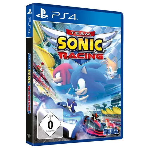 Team Sonic Racing für Playstation 4 - Rasante Fun-Racing Action mit bis zu 12 Spielern im Online Koop-Modus und lokalem Splitscreen für 4 Spieler, featuring 15 ikonische Charaktere aus der Sonic-Welt.