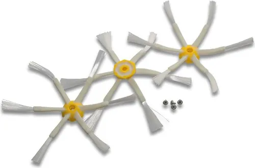 vhbw 3x Seitenbürste kompatibel mit iRobot Roomba 780, 770, 760, 610, 866, 600-Serie, 886, 900, 700-Serie Saugroboter - Reinigungsbürsten Set, weiß