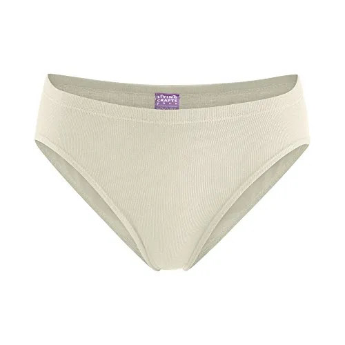 Living Crafts - Josefine | Tanga-Slip - Hochqualität, Komfortabel, Bio-Baumwolle, ohne Seitennähte, elastisches Band (40/42, Natural)