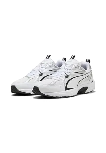 PUMA Unisex Milenio Tech Sneaker, Weiß Schwarz Silber, 39 EU - Herren-Sneaker mit innovativer Dämpfungstechnologie für optimalen Komfort und stylisches Design.