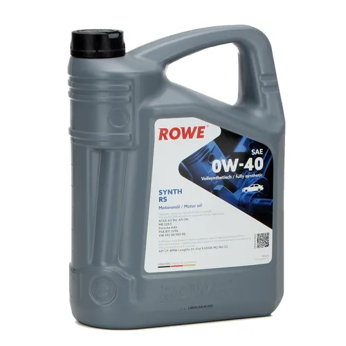 ROWE HIGHTEC SYNTH RS SAE 0W-40 Motoröl 5l - Vollsynthetisches Motoröl für höchste Leistung und optimalen Schutz, ideal für moderne Motoren und extremste Bedingungen.